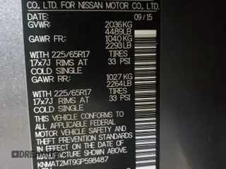 2016 Nissan Rogue S with VIN KNMAT2MT9GP598487, listed as a Copart auction lot 54503715 with 97,051 mi miles and Salvage Title. Bid and sale history available at carsss.com. Image 14.