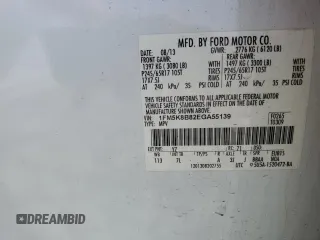 2014 Ford Explorer z VIN 1FM5K8B82EGA55139, wystawiony jako Copart lot #59985665 z przebiegiem 176 400 mil mil oraz Czysty tytuł • Clean title. Historia ofert i sprzedaży dostępna na DreamBid. Obrazek 13.