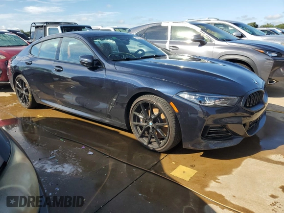 2024 BMW 8 Series 840i with VIN WBAGV2C03RCN18605, listed as a Copart auction lot 73822414 with 0 mi miles and Salvage Title. Bid and sale history available at carsss.com. Image 4.