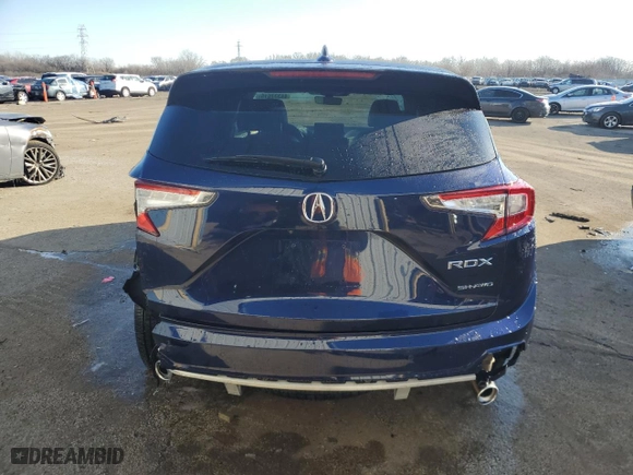 2020 Acura RDX w/Technology Pkg with VIN 5J8TC2H52LL041749, listed as a Copart auction lot 44337615 with 41,541 mi miles and Salvage Title. Bid and sale history available at carsss.com. Image 6.