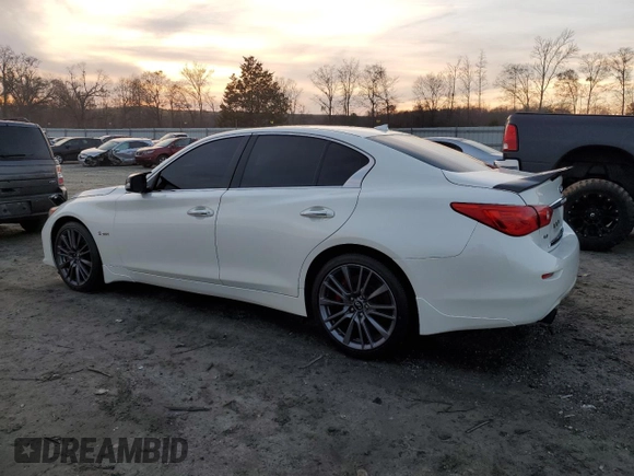 2017 Infiniti Q50 Red Sport 400 with VIN JN1FV7AR4HM870312, listed as a Copart auction lot 44147645 with 118,864 mi miles and Salvage Title. Bid and sale history available at carsss.com. Image 2.
