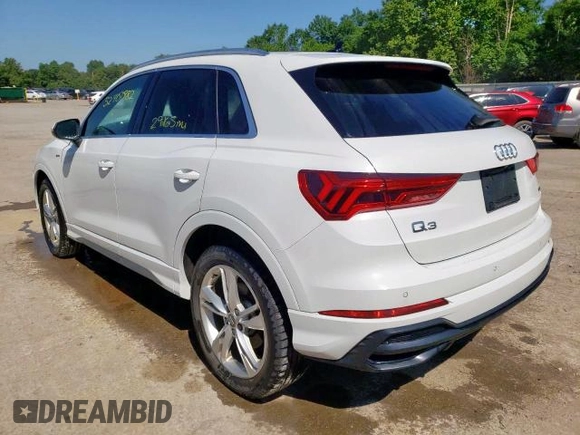 2019 Audi Q3 S line Premium with VIN WA1DECF32K1086294, listed as a Copart auction lot 60691102 with 29,165 mi miles and . Bid and sale history available at DreamBid. Image 3.