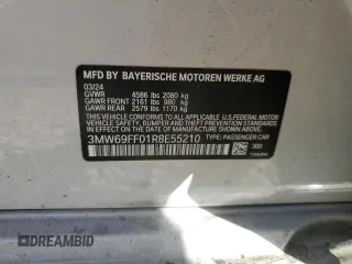 2024 BMW 3 Series 330i with VIN 3MW69FF01R8E55210, listed as a Copart auction lot 84337114 with 0 mi miles and Non Repairable. Bid and sale history available at carsss.com. Image 12.