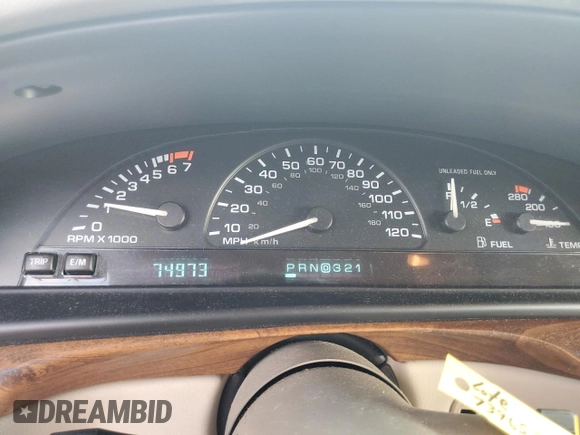1997 Oldsmobile LSS z VIN 1G3HY52K9V4823565, wystawiony jako Copart lot #73965744 z przebiegiem 74 973 mil mil oraz Szkody całkowita. Historia ofert i sprzedaży dostępna na DreamBid. Obrazek 9.