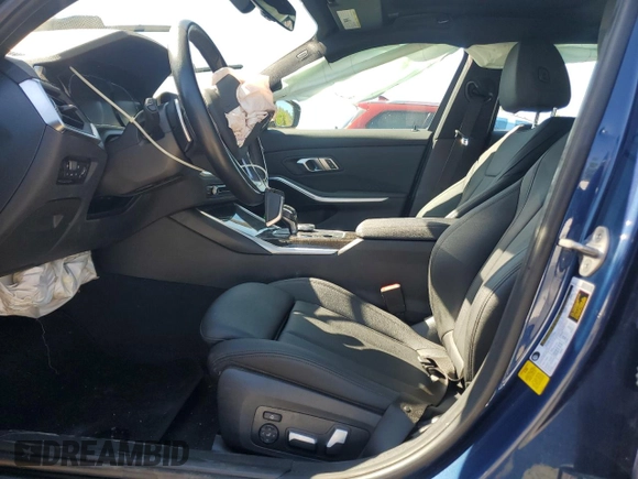 2021 BMW 3 Series 330i with VIN 3MW5R1J07M8B63494, listed as a Copart auction lot 50042565 with 0 mi miles and Salvage Title. Bid and sale history available at carsss.com. Image 7.