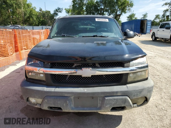 2002 Chevrolet Avalanche with VIN 3GNEC13T52G114056, listed as a Copart auction lot 58033535 with 332,160 mi miles and Salvage title. Bid and sale history available at DreamBid. Image 5.
