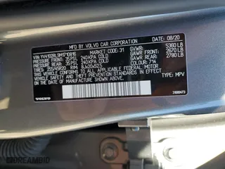 2021 Volvo XC60 Inscription with VIN YV4102RL9M1710816, listed as a Copart auction lot 45587435 with 50,466 mi miles and Salvage Title. Bid and sale history available at carsss.com. Image 14.