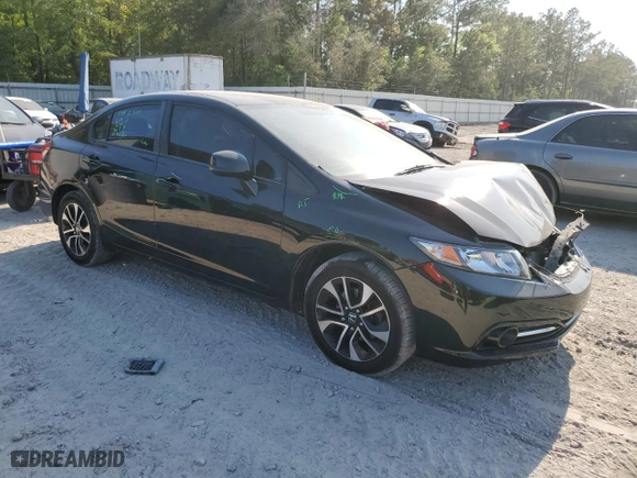 2013 Honda Civic Sdn LX with VIN 19XFB2F50DE211571, listed as a Copart auction lot 52723105 with 0 mi miles and Salvage Title. Bid and sale history available at carsss.com. Image 4.