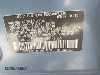 2010 Subaru Impreza Outback Special Sports с VIN JF1GH6D61AH827054, выставлен на аукционе IAAI как лот 42024772 с пробегом 66 245 миль миль и . История ставок и продаж доступна на DreamBid. Изображение 9.