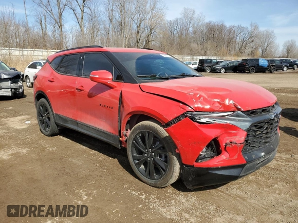 2021 Chevrolet Blazer RS with VIN 3GNKBKRS2MS579615, listed as a Copart auction lot 48913135 with 25,576 mi miles and Salvage title. Bid and sale history available at DreamBid. Image 4.