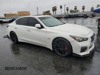 2017 Infiniti Q50 Red Sport 400 with VIN JN1FV7AP1HM851330, listed as a Copart auction lot 45291695 with 113,865 mi miles and Clean title. Bid and sale history available at DreamBid. Image 4.
