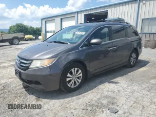 2014 Honda Odyssey EX-L z VIN 5FNRL5H65EB091358, wystawiony jako Copart lot #63561605 z przebiegiem 281 507 mil mil oraz Szkoda całkowita • Salvage title. Historia ofert i sprzedaży dostępna na DreamBid. Obrazek 1.