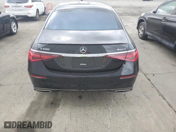 2023 Mercedes-Benz S-Class S 500 with VIN W1K6G6DB1PA170396, listed as a Copart auction lot 72526804 with 23,891 mi miles and Salvage Title. Bid and sale history available at carsss.com. Image 6.