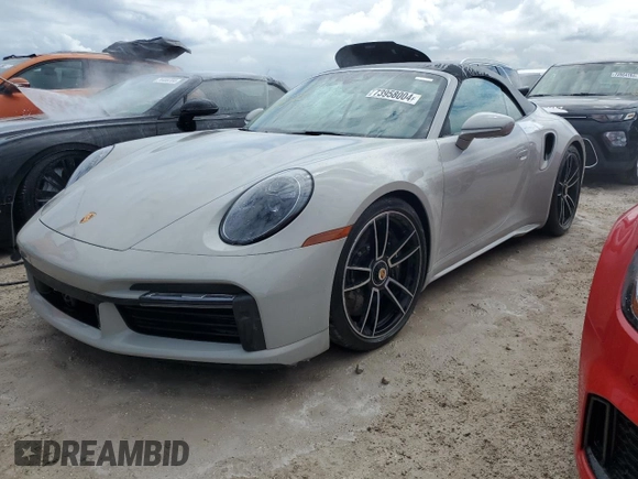 2021 Porsche 911 Turbo S with VIN WP0CD2A94MS263709, listed as a Copart auction lot 73958004 with Not Provided miles and Salvage Title. Bid and sale history available at DreamBid. Image 1.