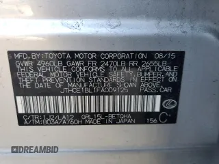 2015 Lexus GS 350 with VIN JTHCE1BL1FA009125, listed as a Copart auction lot 46505205 with 213,132 mi miles and Salvage Title. Bid and sale history available at DreamBid. Image 12.