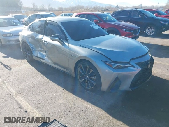2021 Lexus IS with VIN JTHGZ1B23M5042856, listed as a IAAI auction lot 41858343 with 61,790 mi miles. Bid and sale history available at carsss.com. Image 1.