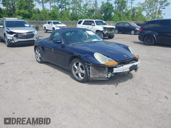 2002 Porsche Boxster with VIN WP0CA29812U622973, listed as a IAAI auction lot 42104707 with 56,744 mi miles and . Bid and sale history available at DreamBid. Image 1.