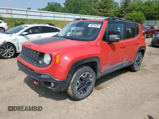 2015 Jeep Renegade Trailhawk z VIN ZACCJBCT9FPB78763, wystawiony jako Copart lot #59810285 z przebiegiem 154 413 mil mil oraz Czysty tytuł • Clean title. Historia ofert i sprzedaży dostępna na DreamBid. Obrazek 1.