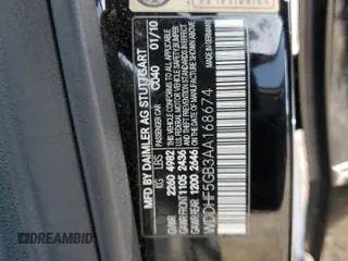2010 Mercedes-Benz E 350 Luxury с VIN WDDHF5GB3AA168674, выставлен на аукционе Copart как лот 55234375 с пробегом 151 335 миль миль и Списание • Salvage title. История ставок и продаж доступна на DreamBid. Изображение 12.