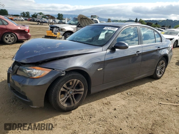 2008 BMW 3 Series 328xi with VIN WBAVC93558K043352, listed as a Copart auction lot 53212695 with 130,538 mi miles and Salvage Title. Bid and sale history available at carsss.com. Image 1.