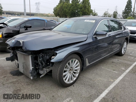 2016 BMW 7 Series 740i with VIN WBA7E2C52GG504213, listed as a Copart auction lot 53120313 with 55,933 mi miles. Bid and sale history available at carsss.com. Image 1.