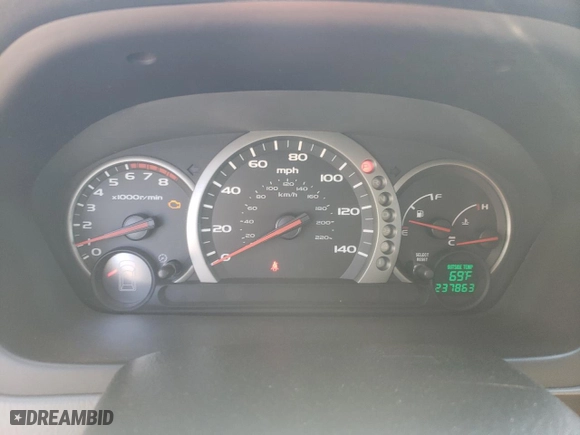 2004 Honda Pilot EX with VIN 2HKYF184X4H505843, listed as a Copart auction lot 50374245 with 237,863 mi miles and Salvage Title. Bid and sale history available at carsss.com. Image 9.
