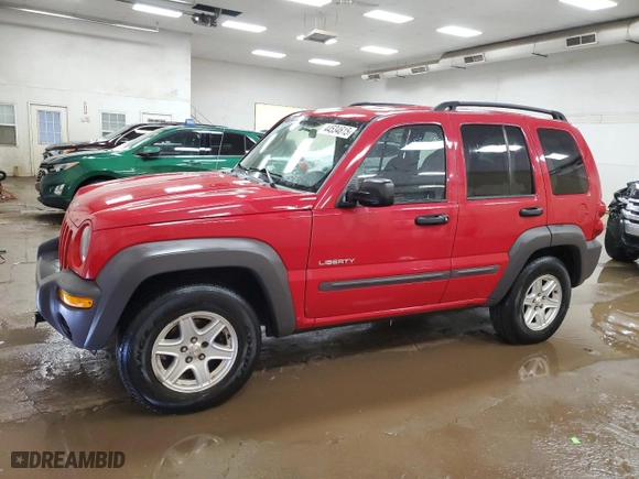 2004 Jeep Liberty Sport with VIN 1J4GL48KX4W114698, listed as a Copart auction lot 44534615 with 123,318 mi miles and Clean Title. Bid and sale history available at carsss.com. Image 1.