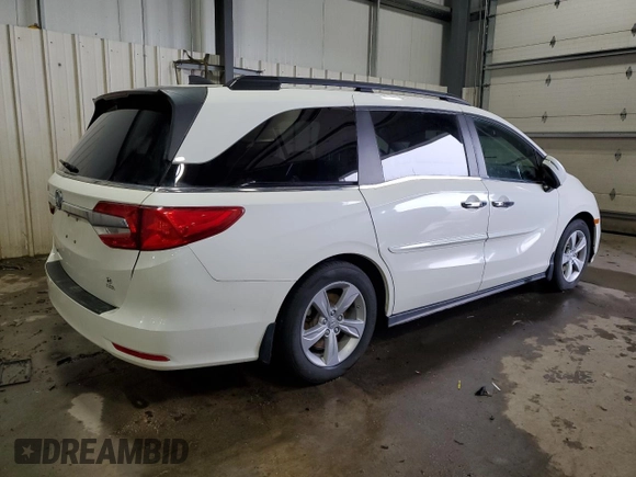 2019 Honda Odyssey EX-L z VIN 5FNRL6H74KB028844, wystawiony jako Copart lot #45184545 z przebiegiem 146 588 mil mil oraz Szkoda całkowita • Salvage title. Historia ofert i sprzedaży dostępna na DreamBid. Obrazek 3.