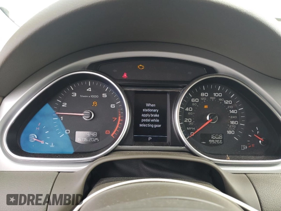 2013 Audi Q7 Premium Plus with VIN WA1LGAFE3DD016008, listed as a Copart auction lot 60279605 with 99,266 mi miles and Salvage title. Bid and sale history available at DreamBid. Image 9.