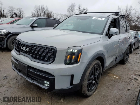 2024 Kia Telluride SX X-Line with VIN 5XYP5DGC6RG514451, listed as a Copart auction lot 43965105 with 16,145 mi miles and Salvage Title. Bid and sale history available at carsss.com. Image 1.