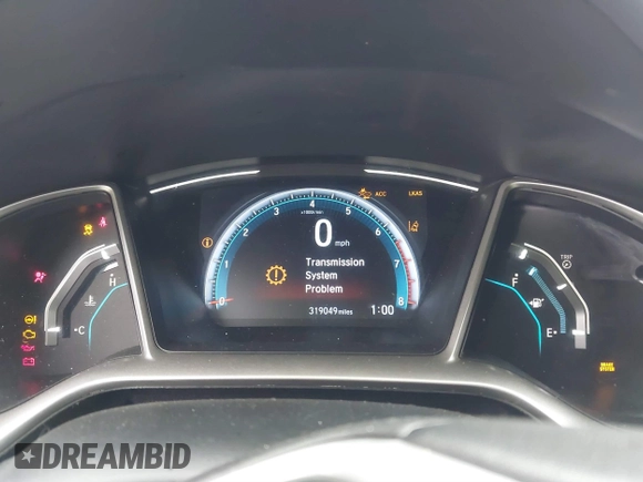 2019 Honda Civic Sedan EX with VIN 19XFC1F38KE201910, listed as a IAAI auction lot 41892284 with 319,049 mi miles. Bid and sale history available at carsss.com. Image 7.