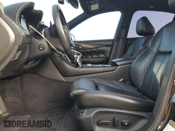 2021 Infiniti Q50 Red Sport 400 with VIN JN1FV7DP8MM850388, listed as a Copart auction lot 86922294 with 50,220 mi miles and Salvage Title. Bid and sale history available at DreamBid. Image 7.