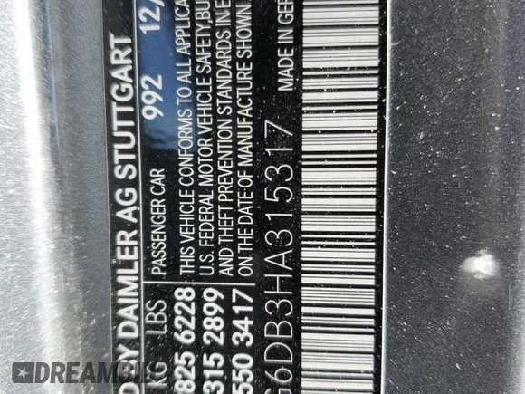 2017 Mercedes-Benz S 550e with VIN WDDUG6DB3HA315317, listed as a Copart auction lot 86901694 with 91,312 mi miles and Salvage Title. Bid and sale history available at DreamBid. Image 12.