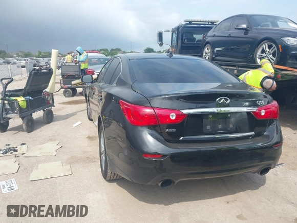 2015 Infiniti Q50 Premium with VIN JN1BV7AR6FM420057, listed as a IAAI auction lot 42045172 with 119,443 mi miles. Bid and sale history available at carsss.com. Image 3.