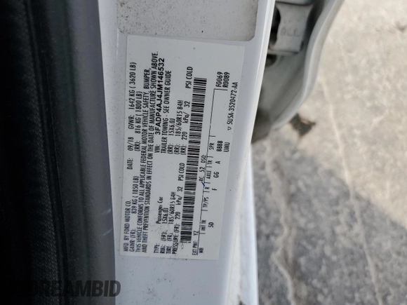 2018 Ford Fiesta S z VIN 3FADP4AJ4JM146532, wystawiony jako Copart lot #43186185 z przebiegiem 85 010 mil mil oraz Czysty tytuł • Clean title. Historia ofert i sprzedaży dostępna na DreamBid. Obrazek 12.