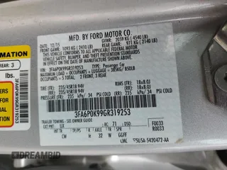 2016 Ford Fusion Titanium with VIN 3FA6P0K99GR319253, listed as a Copart auction lot 51935965 with 186,717 mi miles and Salvage Title. Bid and sale history available at DreamBid. Image 12.