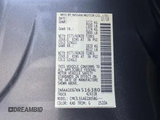 2019 Nissan Titan SV with VIN 1N6AA1E67KN516380, listed as a Copart auction lot 66311025 with 82,326 mi miles and Non repairable. Bid and sale history available at DreamBid. Image 15.