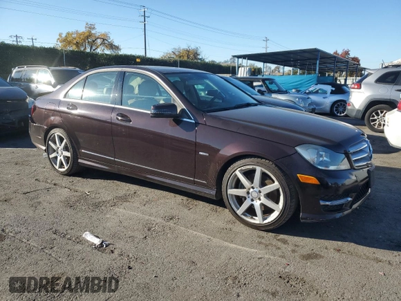 2012 Mercedes-Benz C 350 Sport with VIN WDDGF5HB6CR214884, listed as a Copart auction lot 83692864 with 87,157 mi miles and Salvage Title. Bid and sale history available at DreamBid. Image 4.