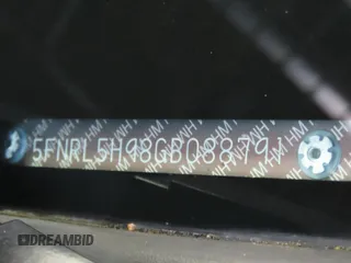2016 Honda Odyssey Touring Elite с VIN 5FNRL5H98GB088791, выставлен на аукционе Copart как лот 59630465 с пробегом 88 100 миль миль и Списание • Salvage title. История ставок и продаж доступна на DreamBid. Изображение 10.