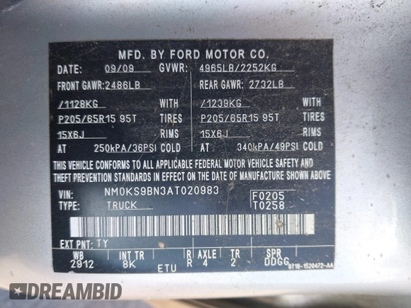 2010 Ford Transit Connect XLT с VIN NM0KS9BN3AT020983, выставлен на аукционе IAAI как лот 42074641 с пробегом 179 103 миль миль и . История ставок и продаж доступна на DreamBid. Изображение 9.
