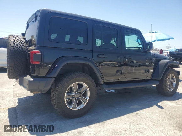 2020 Jeep Wrangler Unlimited Sahara with VIN 1C4HJXEN9LW247869, listed as a Copart auction lot 62697245 with 100,982 mi miles and Salvage title. Bid and sale history available at DreamBid. Image 3.