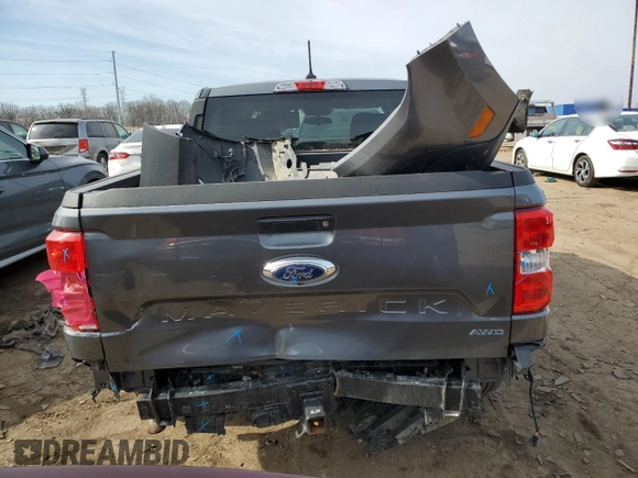 2022 Ford Maverick XL with VIN 3FTTW8F93NRA61219, listed as a Copart auction lot 48028675 with 37,570 mi miles and Salvage Title. Bid and sale history available at DreamBid. Image 6.