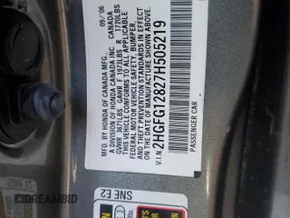 2007 Honda Civic Cpe EX with VIN 2HGFG12827H505219, listed as a Copart auction lot 46949725 with 163,027 mi miles and Salvage Title. Bid and sale history available at carsss.com. Image 12.
