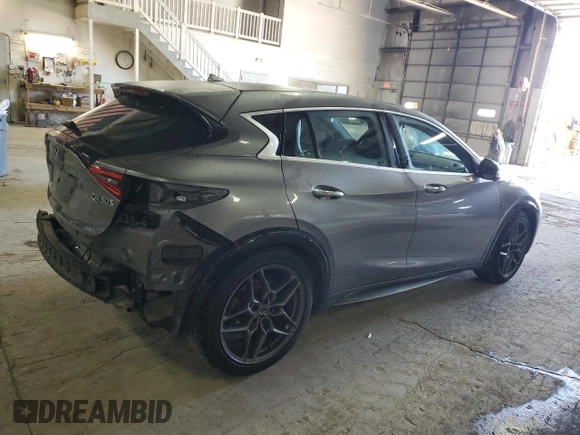 2017 Infiniti QX30 Premium with VIN SJKCH5CP9HA019936, listed as a Copart auction lot 58857575 with 91,591 mi miles and Salvage title. Bid and sale history available at DreamBid. Image 3.