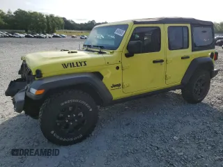 2023 Jeep Wrangler Sport S z VIN 1C4HJXDN3PW543719, wystawiony jako Copart lot #54963635 z przebiegiem 19 443 mil mil oraz Szkoda całkowita • Salvage title. Historia ofert i sprzedaży dostępna na DreamBid. Obrazek 1.