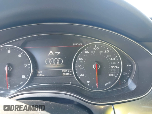 2012 Audi A7 Prestige with VIN WAU3GAFC7CN158467, listed as a IAAI auction lot 42583561 with 180,940 mi miles and . Bid and sale history available at DreamBid. Image 13.