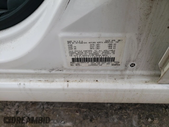 2011 Mitsubishi Galant ES with VIN 4A32B3FFXBE027967, listed as a Copart auction lot 44972585 with 112,566 mi miles and Salvage Title. Bid and sale history available at carsss.com. Image 12.