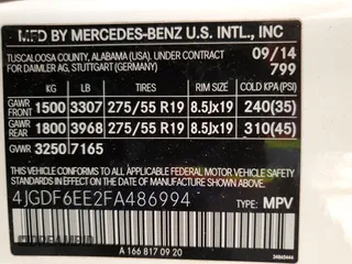 2015 Mercedes-Benz GL-Class GL 450 with VIN 4JGDF6EE2FA486994, listed as a Copart auction lot 54375245 with 125,635 mi miles and Clean Title. Bid and sale history available at carsss.com. Image 13.