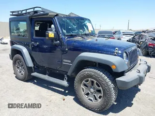 2013 Jeep Wrangler Sport with VIN 1C4AJWAG3DL627179, listed as a IAAI auction lot 42262246 with 33,536 mi miles and . Bid and sale history available at DreamBid. Image 1.