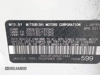 2017 Mitsubishi Lancer ES with VIN JA32U2FU5HU012442, listed as a IAAI auction lot 41947058 with 89,432 mi miles and . Bid and sale history available at DreamBid. Image 9.